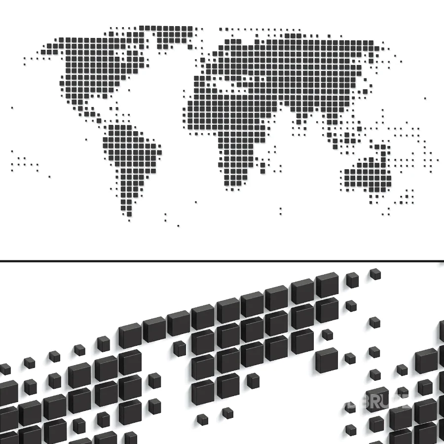 Abstract World Map Wall Image 3