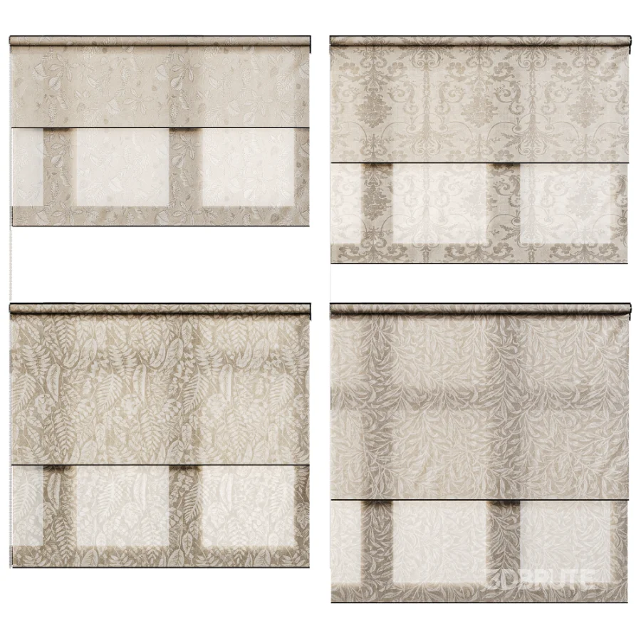 Classic Patterned Roller Blinds Set Image 2