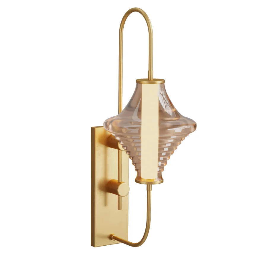 LED Glass Lampshade Wall Sconce Light Image 4