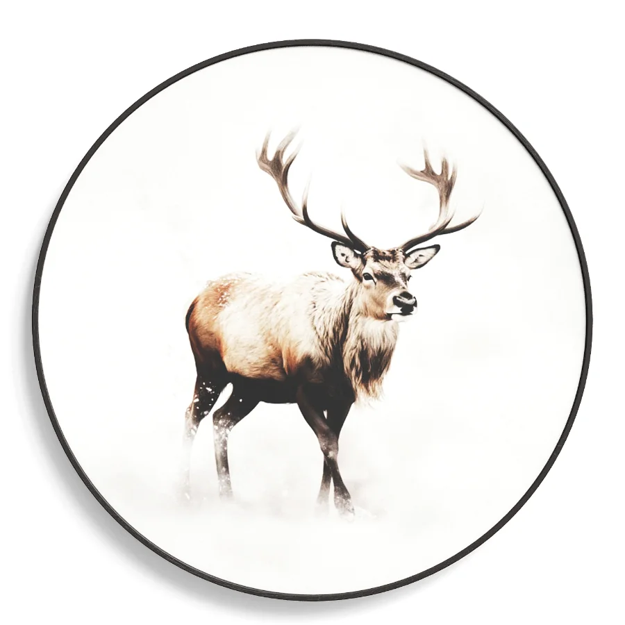 Wall Painting Deer in white winter Image 1