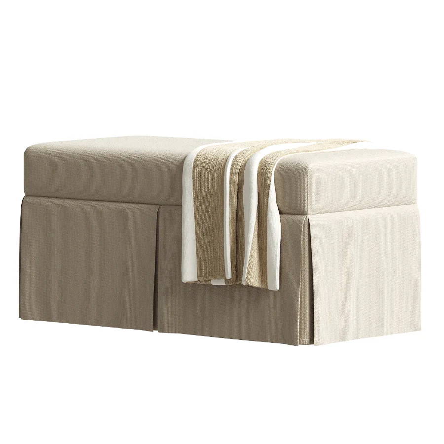 Hayworth Skirted Storage Bench Image 4