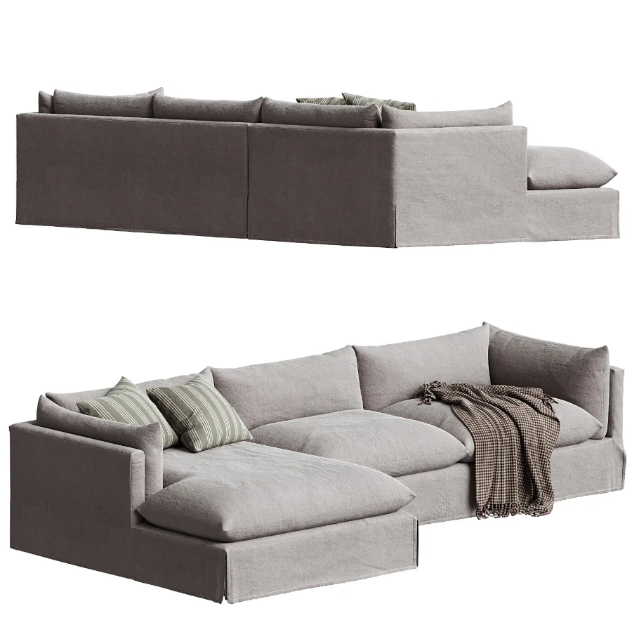 Reggio Slipcover Chaise Sectional Image 1