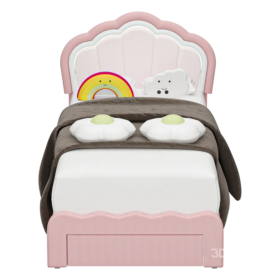 Avalie Upholstered Led Kids Bed Image 1