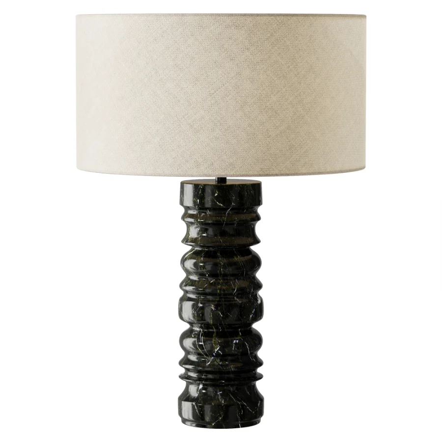 Renee large green marble table lamp Image 1