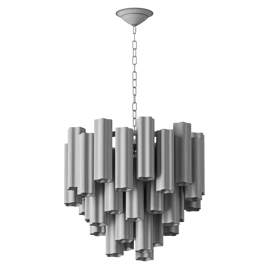 Tronchi Vanished Murano clear Amber Chandelier Image 3