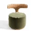 Modern Designer Wooden Armchair with Fabric Seat - Thumbnail 4