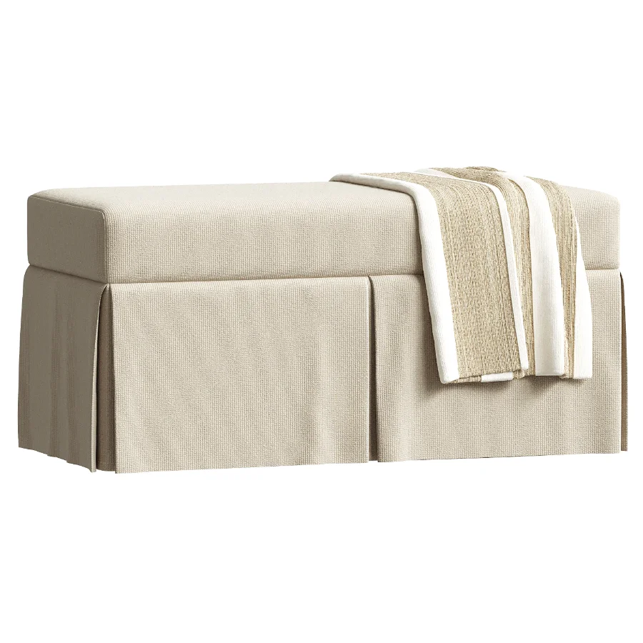Hayworth Skirted Storage Bench Image 2