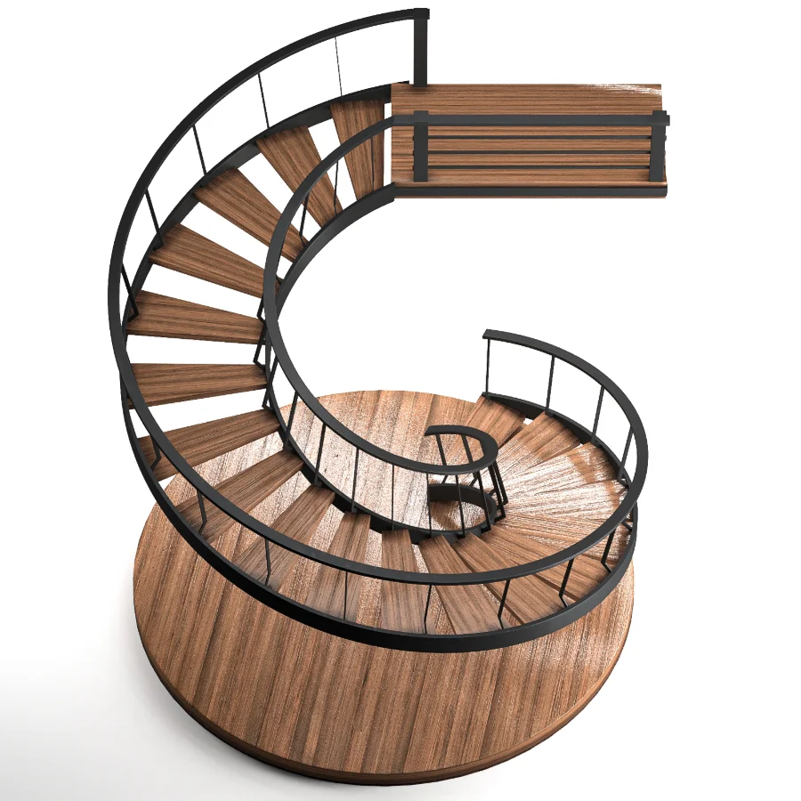 Wooden Spiral Staircase Image 6
