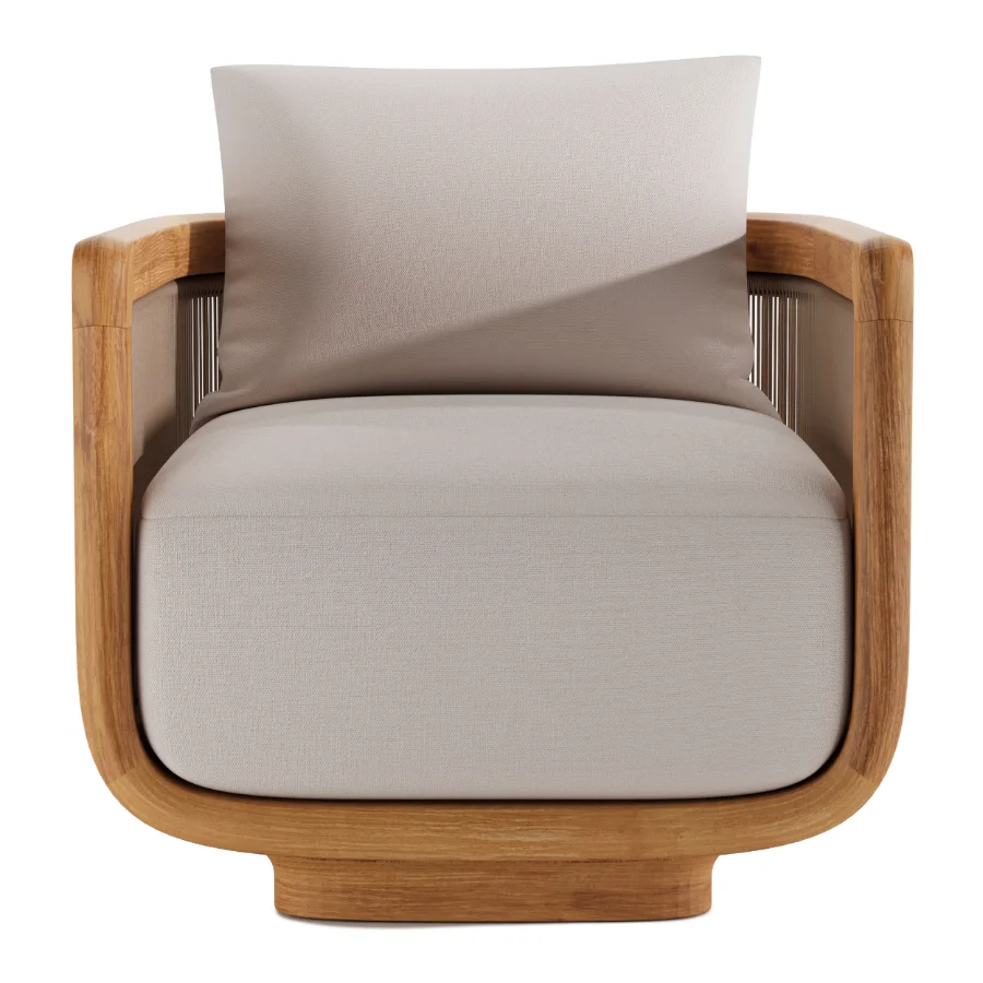 RH Brera Teak Lounge Chair Image 3