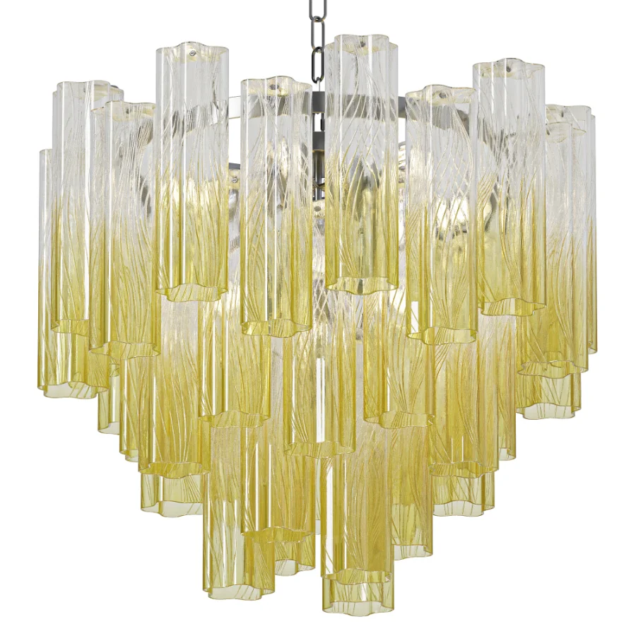 Tronchi Vanished Murano clear Amber Chandelier Image 1