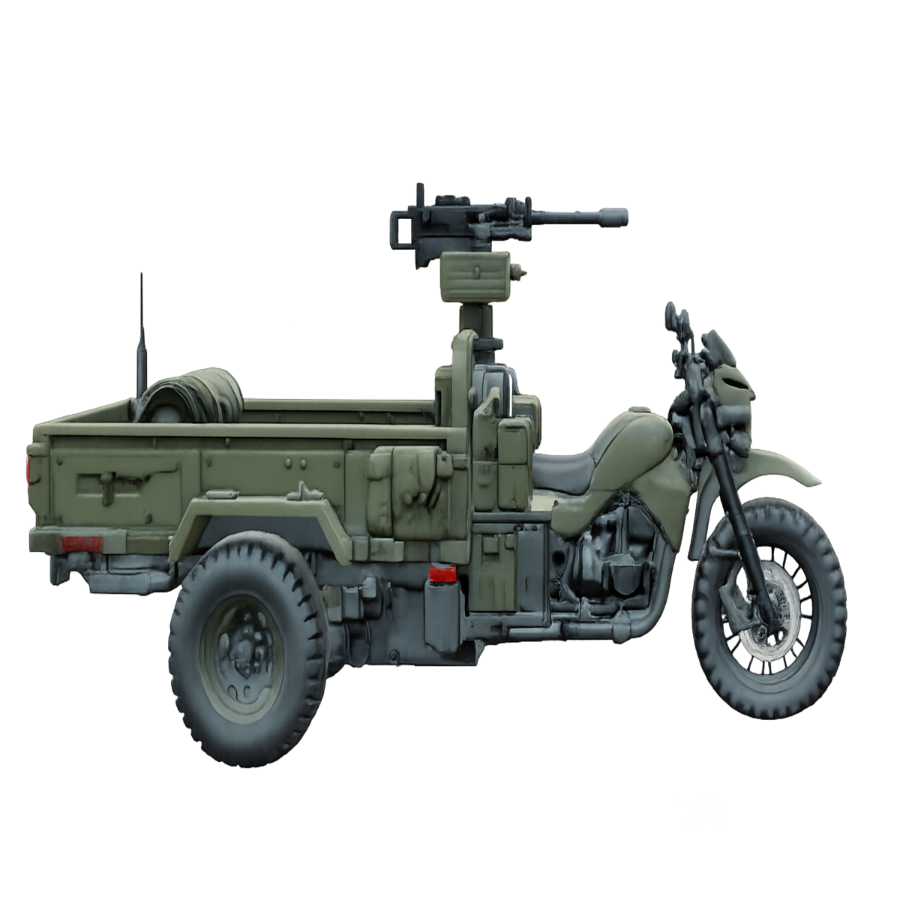 Military Tactical Trike Bike 3D Model Image 4