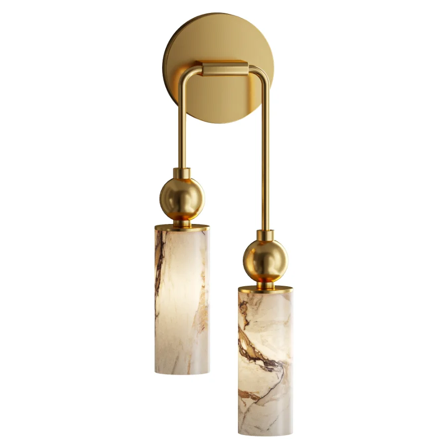 Harlin Alabaster Wall Lamp 2 heads Image 1