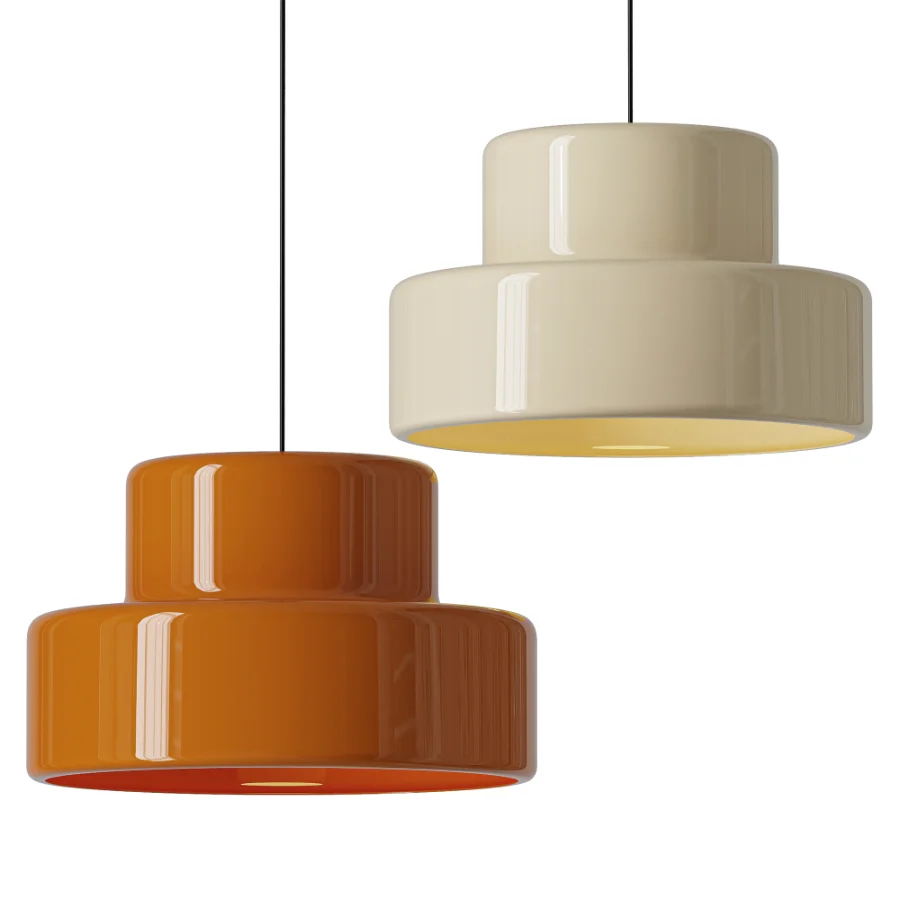 Bauhaus Vintage Orange Warm Pendant Light Image 1