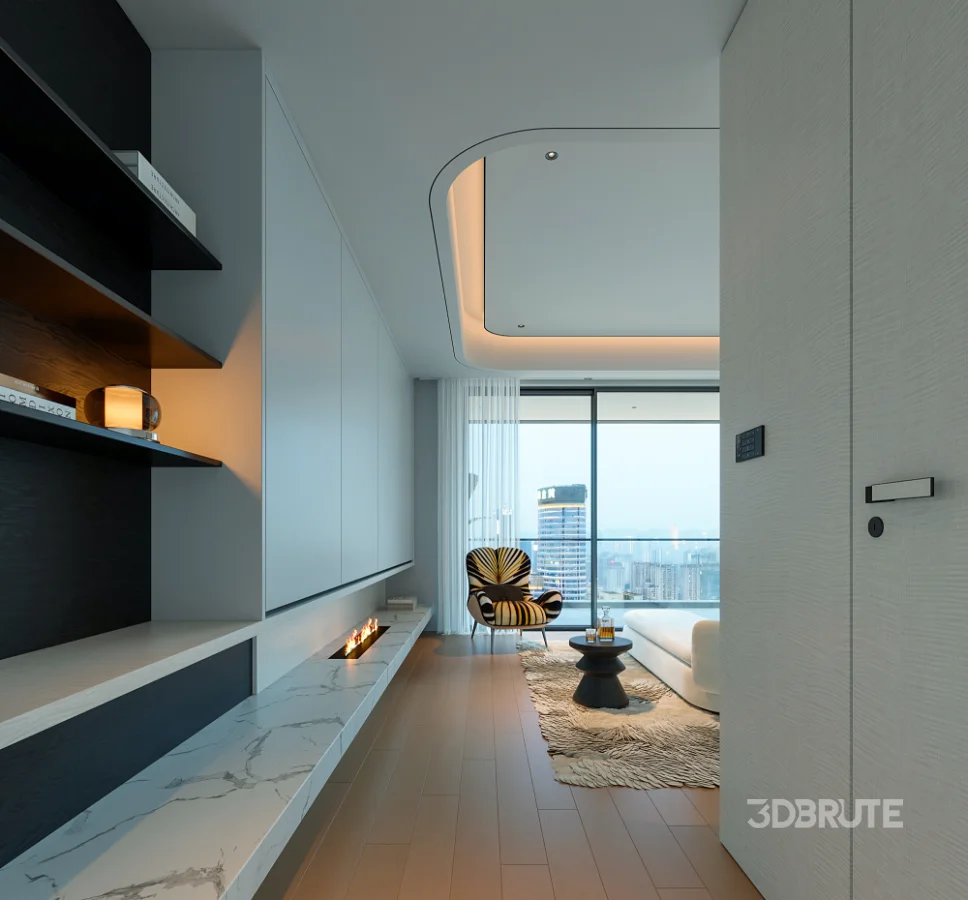 modern luxury bedroom interior Image 4