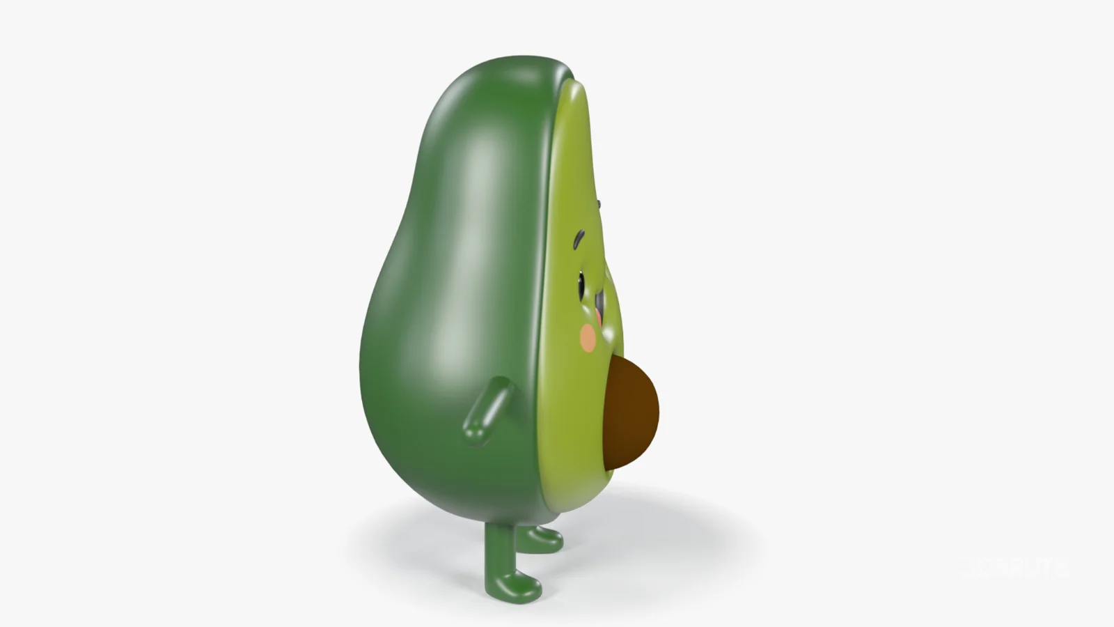 Avocado Cartoon 3D Character Image 3