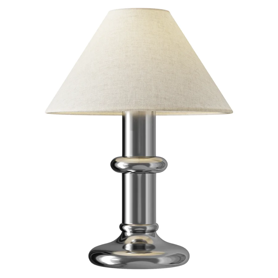 Chrome Fabric Table Lamp Image 1