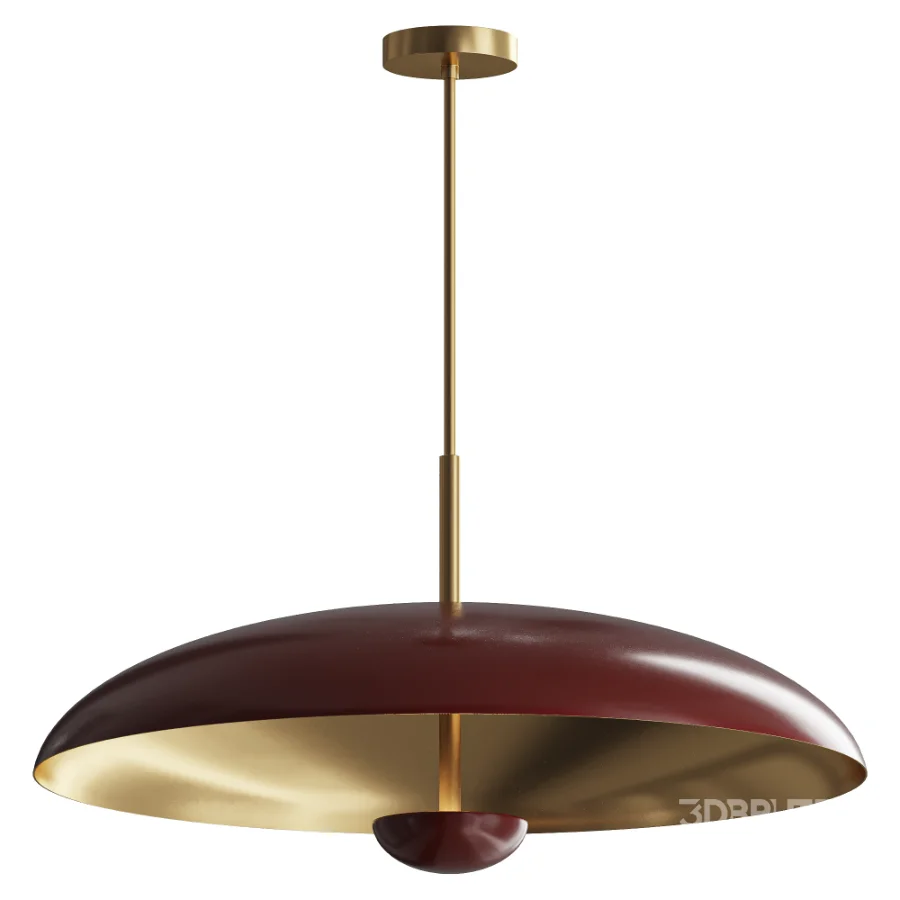 Modern brass disc pendant light minimalist ceiling lamp Image 1