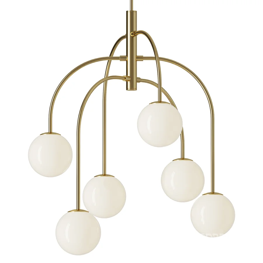 LamQee 6 Lights Mid Century Modern Chandelier Image 1