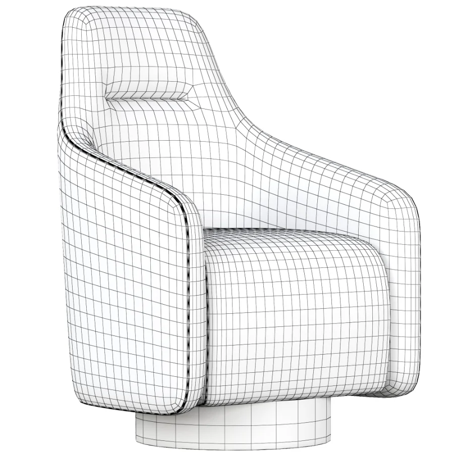 Swivel_fabric_armchair_with_armrests_and_headrest Image 4