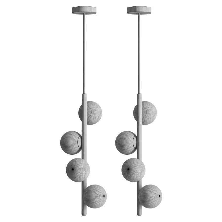 Modern brass vertical chandelier Image 4