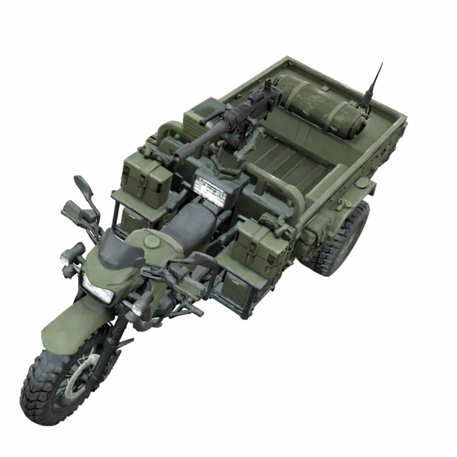 Military Tactical Trike Bike 3D Model Image 6