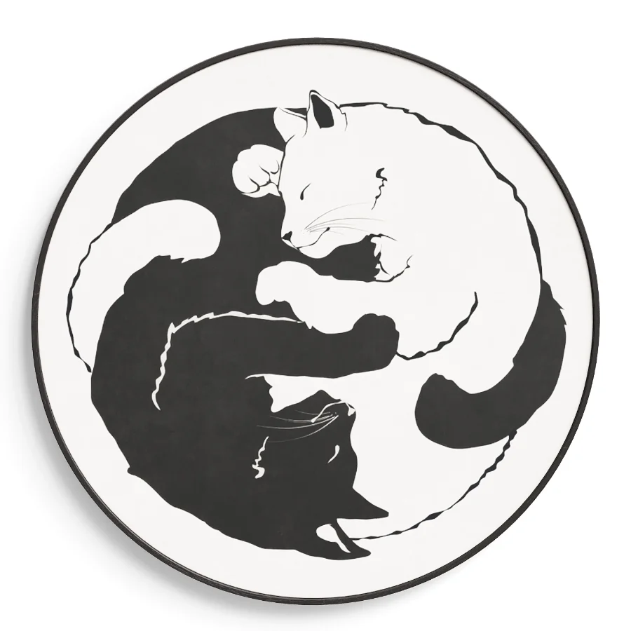 Wall Painting Cats Ying Yang Image 2