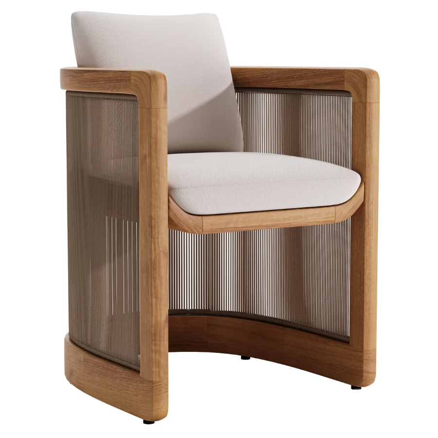 RH Brera Teak Dining Armchair Image 1