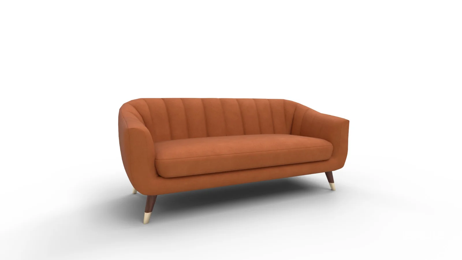 Steffan Wide Velvet Flared Arm Sofa Image 5