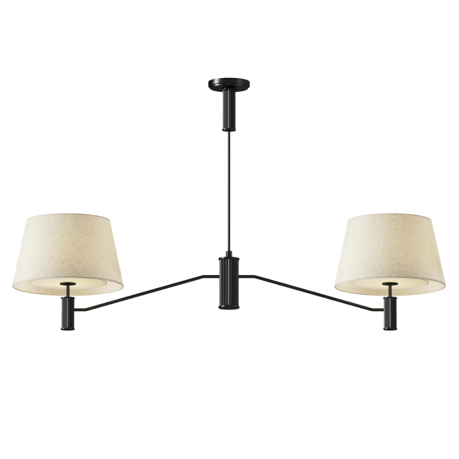 Black Fabric Double Ceiling Lamp Image 1