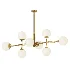 Black Frosted Glass Globe Linear Chandelier 8 Light - Thumbnail 1