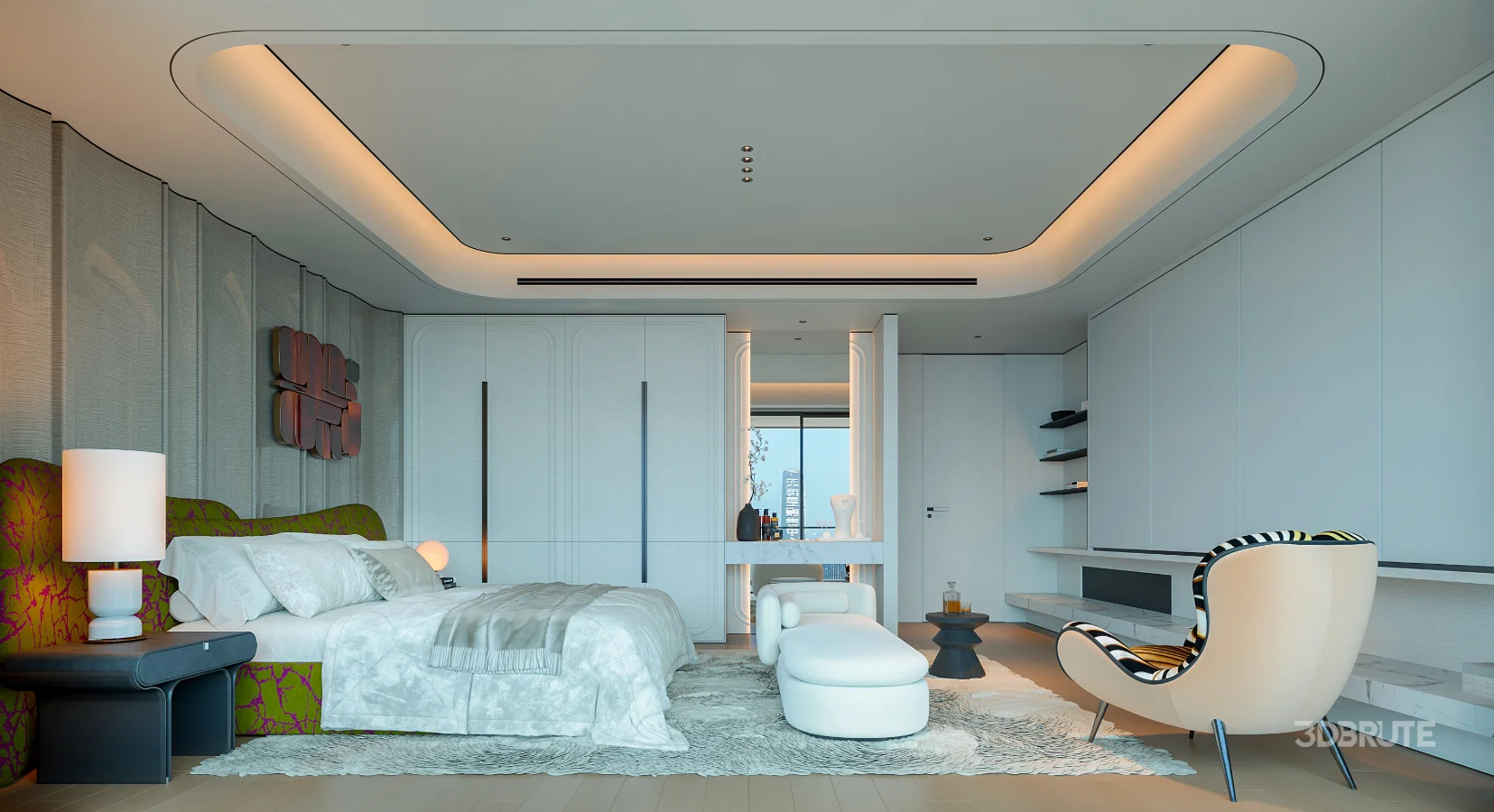 modern luxury bedroom interior Image 1