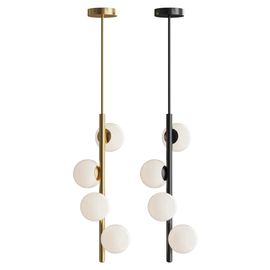 Modern brass vertical chandelier Image 1