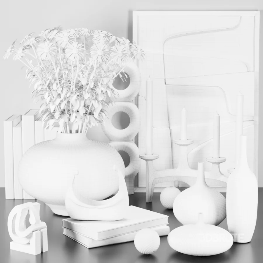 Decorative set 13 with flowers daisies Image 7