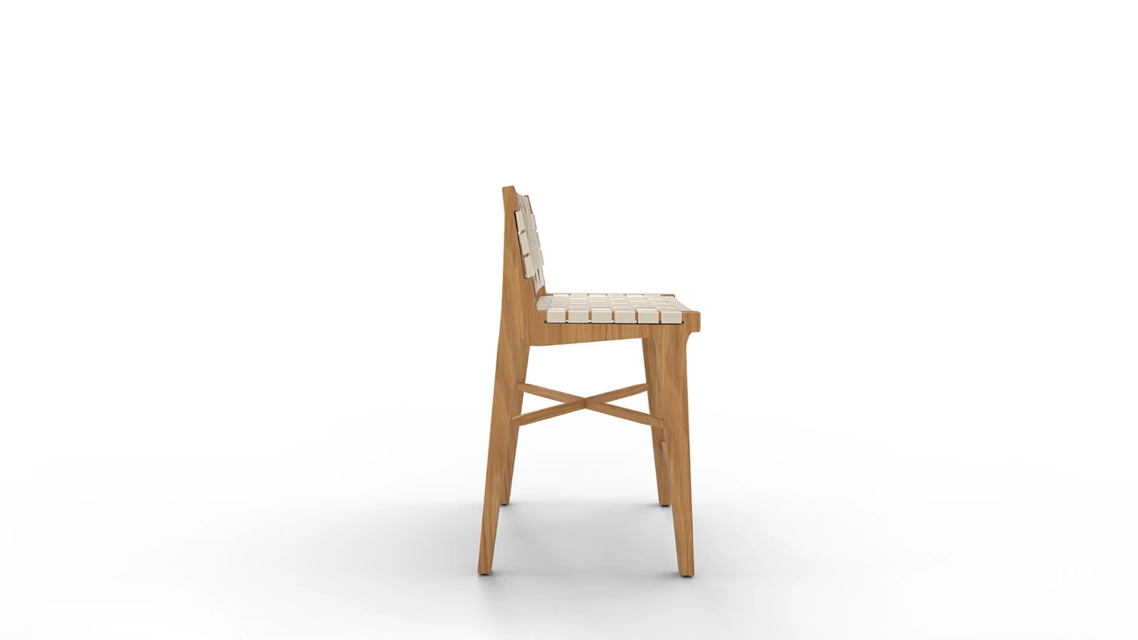 Taj White Leather Strap Bar Stool Image 1