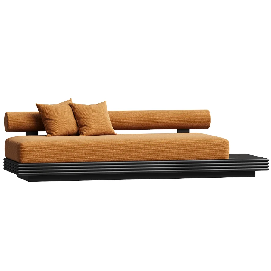 Collins Aluminum 3 Seat Armless Sofa Image 1
