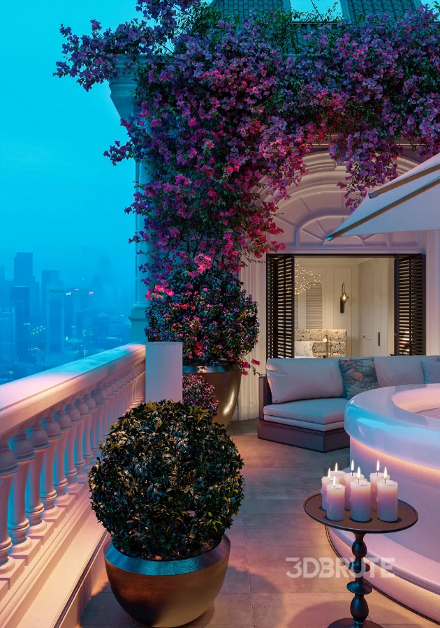 Master bedroom and garden balcony Image 3
