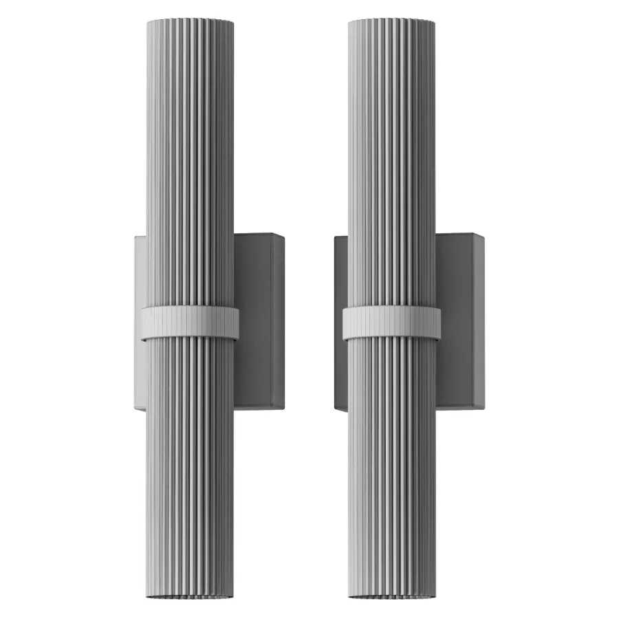 Soren Fluted Glass LED Tube Wall Sconce Image 3