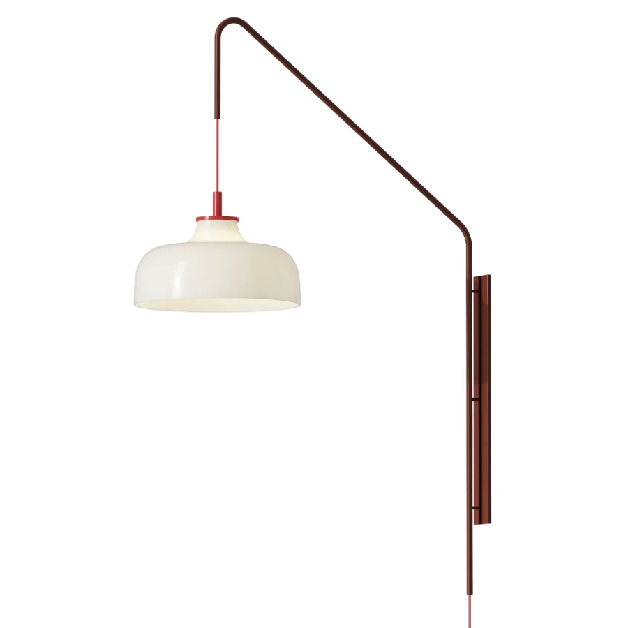 Hubsch Current Wall Lamp Red Maroon Image 1