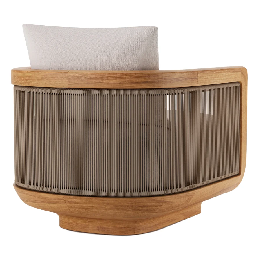RH Brera Teak Lounge Chair Image 4