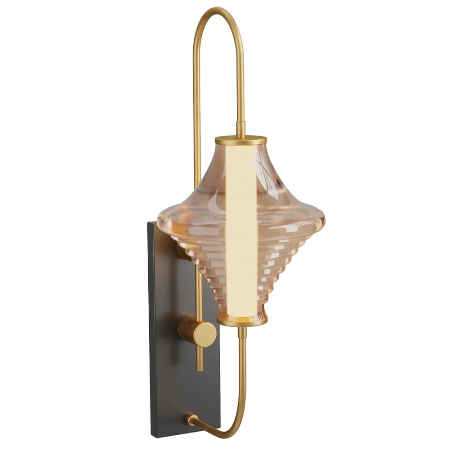 LED Glass Lampshade Wall Sconce Light Image 2