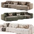 Modular sofa Maill Bucle Silver - Thumbnail 3