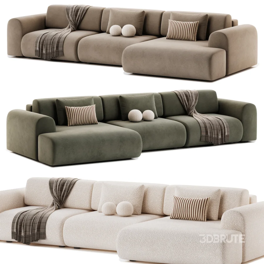 Modular sofa Maill Bucle Silver Image 3