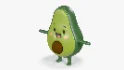 Avocado Cartoon 3D Character - Thumbnail 4