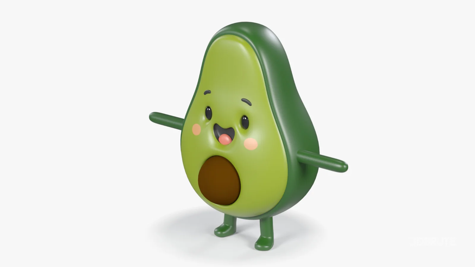 Avocado Cartoon 3D Character Image 4