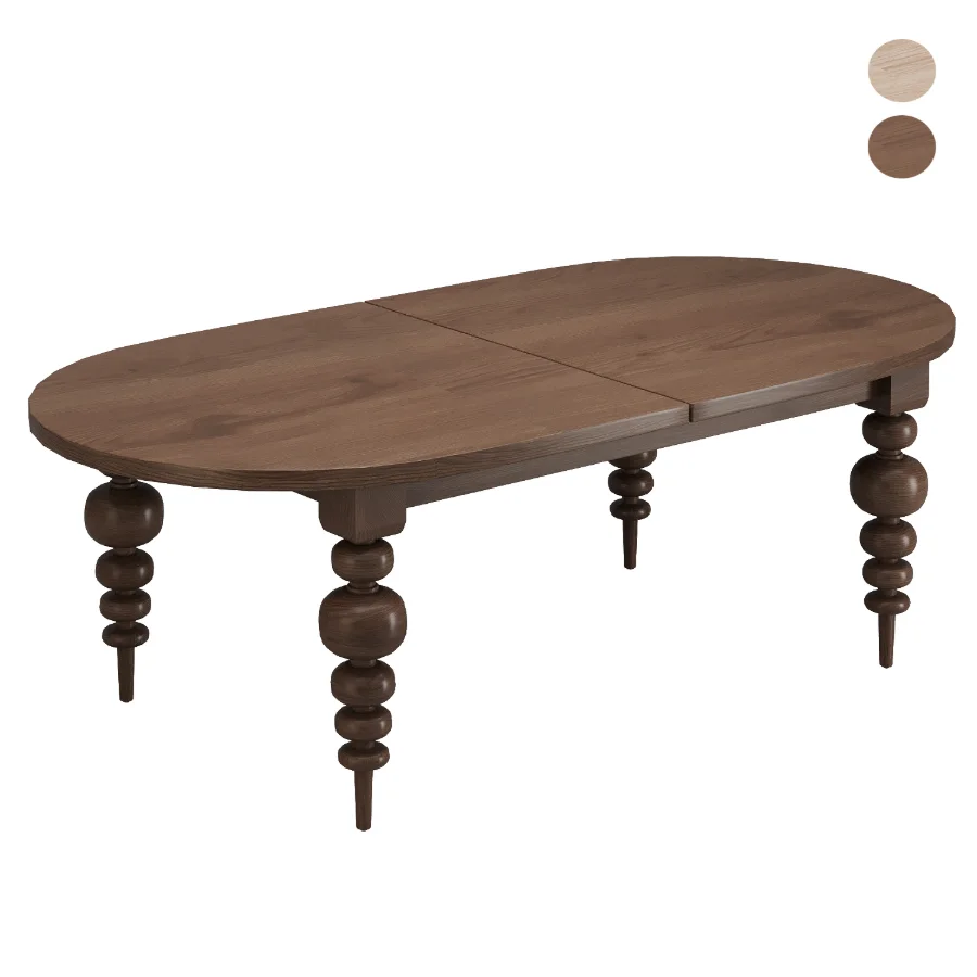 Oval extendable dining table Image 3