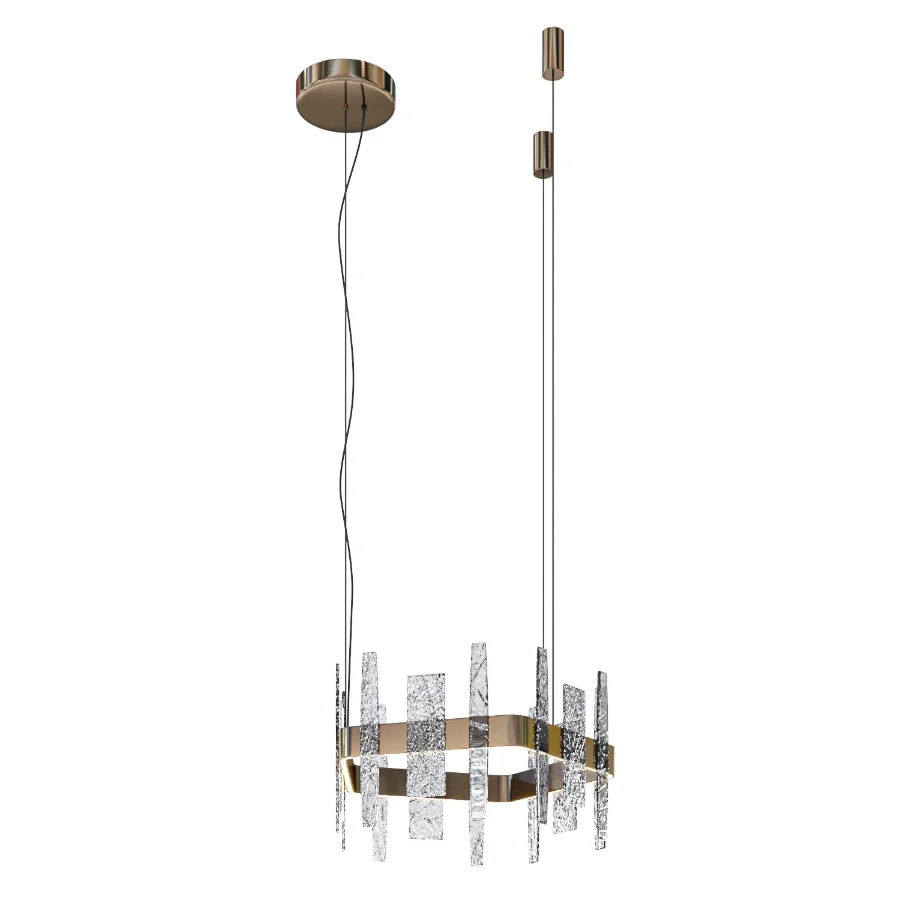 Forest Glass and Brass Chandelier Image 2