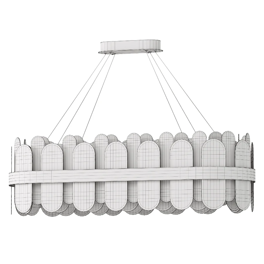 Modern Gold Rectangular Crystal Chandelier Image 3