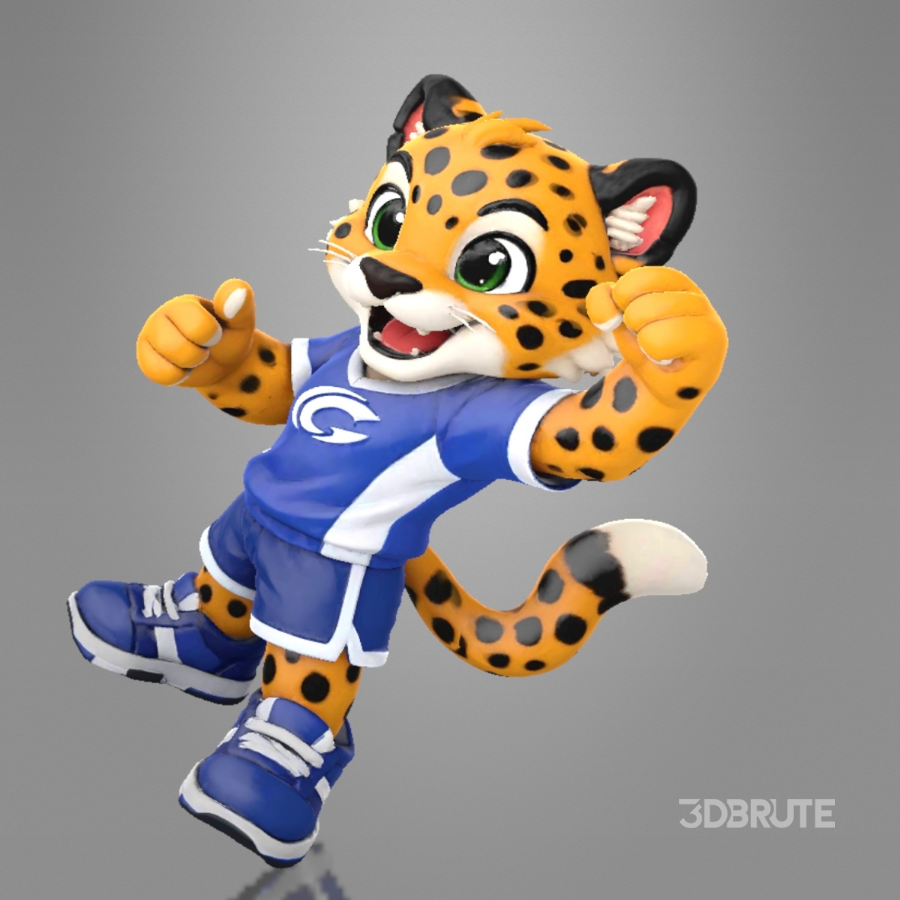Cartoon Leopard Mascot Character Image 4