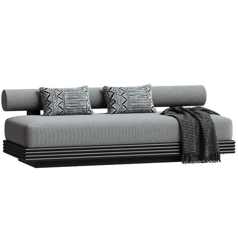 Collins Aluminum 2 Seat Armless Sofa Image 3