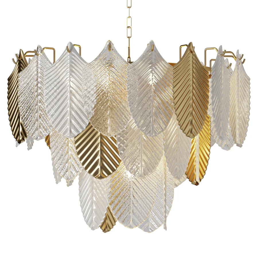 Freya Hloya Gold Glass Pendant Chandelier Dzin la la Image 1